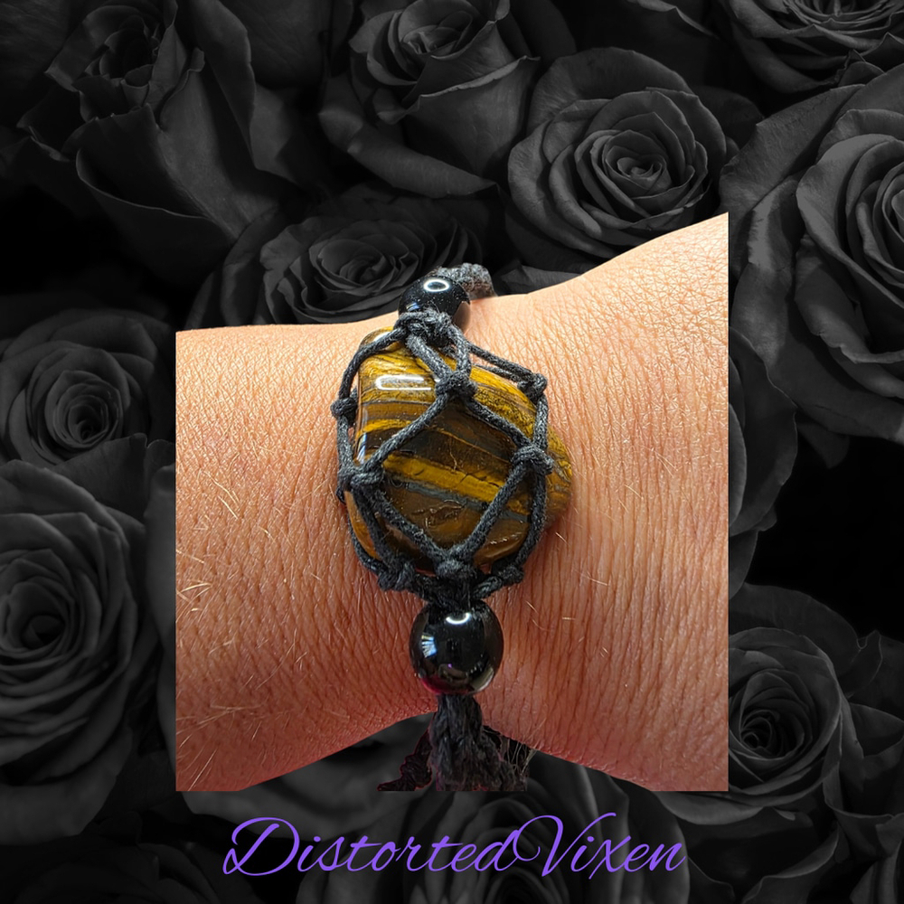 Tiger's Eye Macramé Crystal Jewelry | Bracelet | One of a Kind